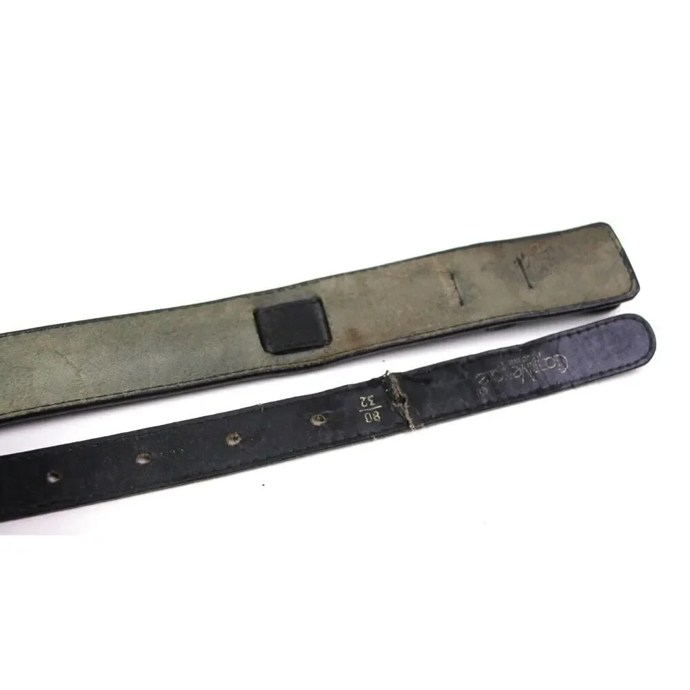 Gianni Versace BLACK REAL LEATHER 1 3/8